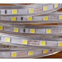 Three chips SMD 5050 LED strip 220V Waterproof Flexible  Led Tape Light 60 leds/m  100m rope light Power plug Clips